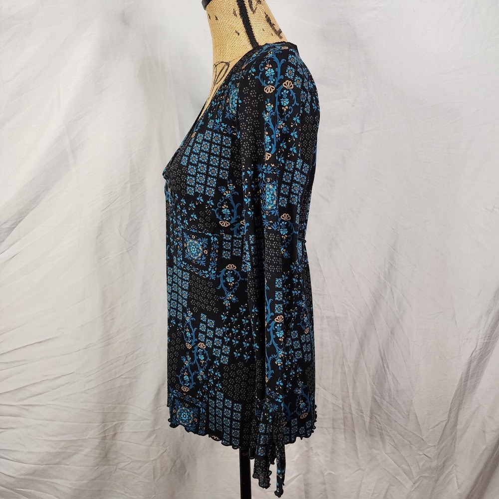 Vtg Y2K‎ INC International Concepts Size MP Whimsigoth Goth Mesh Babydoll Blouse - Picture 3 of 12